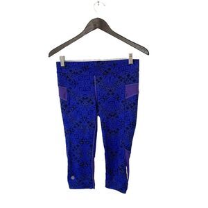 Athleta Purple Black Pattern Crop Leggings